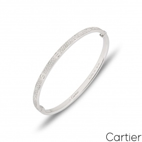 Cartier White Gold Pave Diamond SM Love Bracelet Size 17 N6710817 Cartier White Gold Pave Diamond SM Love Bracelet Size 17 N6710817